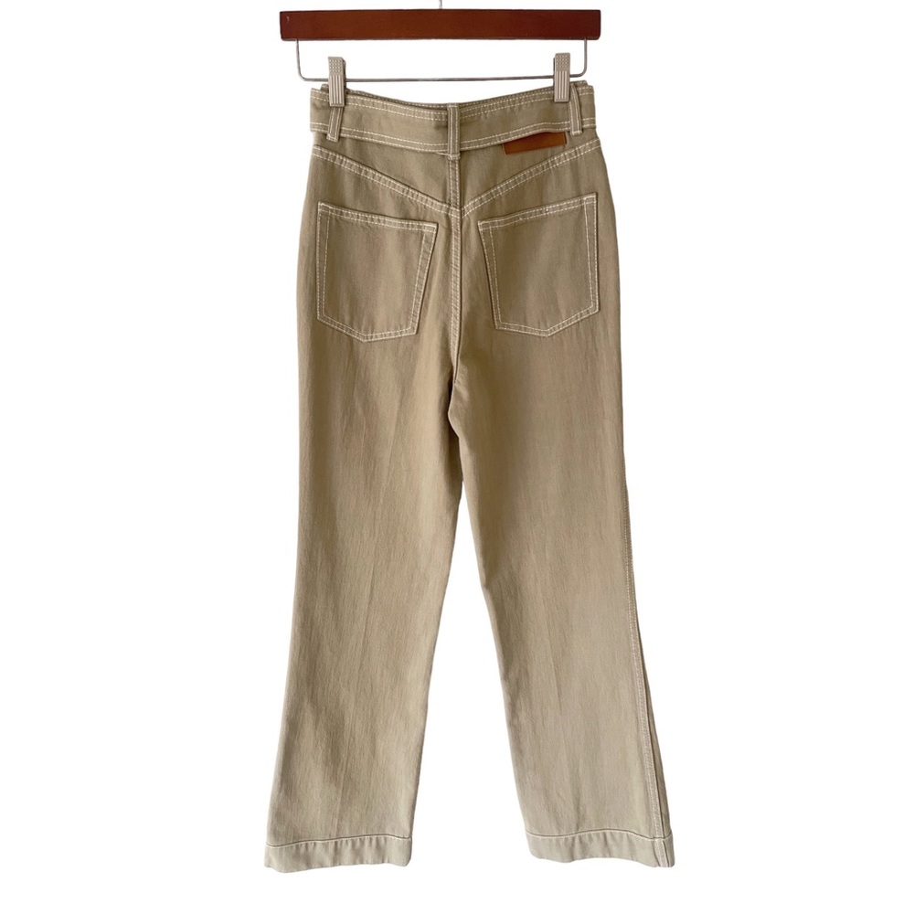 Zimmermann Belted High-Rise Straight-Leg Jeans in Sage Green - Picture 7 of 10